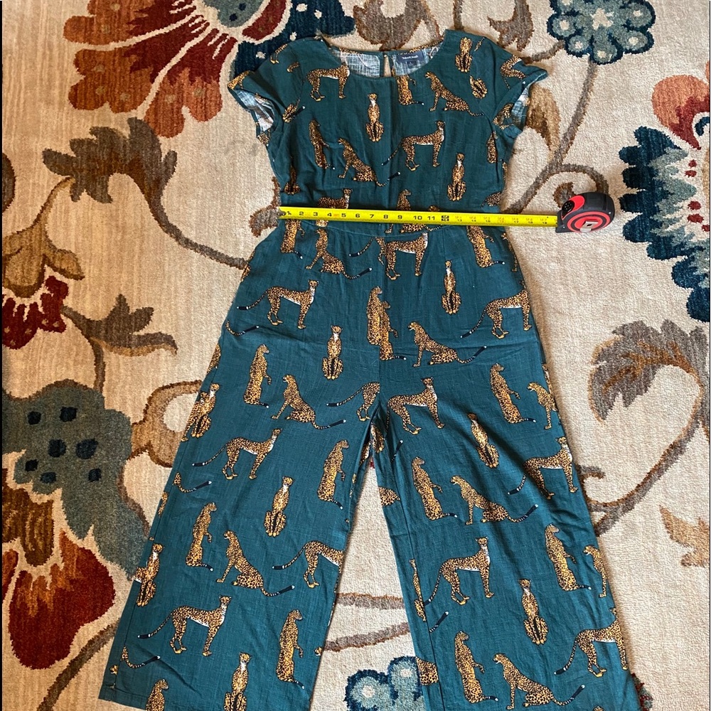 Wide-leg cheetah print jumpsuit